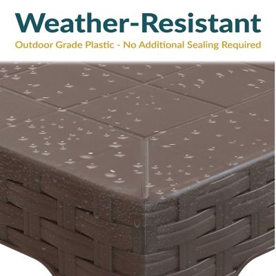 Image showing  Square Polypropylene Outdoor Side Table, Brown, 2 pk.