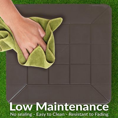 Image showing  Polypropylene Indoor/Outdoor Square Patio Side Table, Brown, 4 pk.