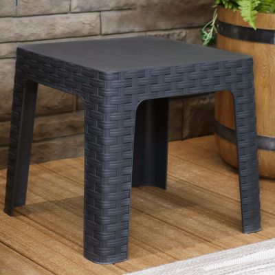 Image showing  18 in. Square Polypropylene Outdoor Patio Side Table - Gray