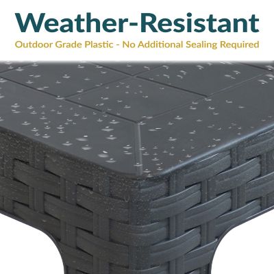 Image showing  18 in. Square Polypropylene Indoor/Outdoor Patio Side Table, Gray, 2pk