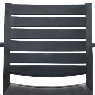Image showing  Polypropylene Stackable Illias Outdoor Patio Arm Chair, Gray, 4pk