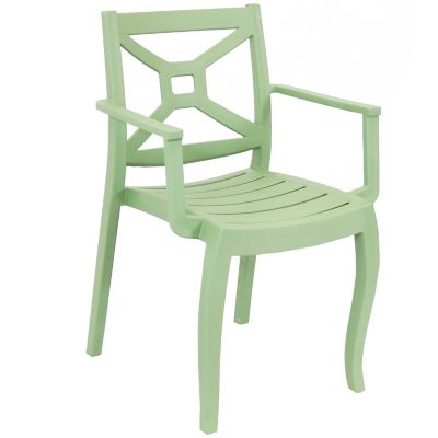 Image showing  Polypropylene Stackable Tristana Outdoor Patio Arm Chair, Green, 2 pk.