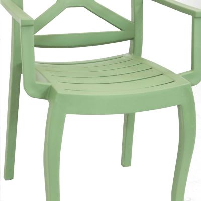Image showing  Polypropylene Stackable Tristana Outdoor Patio Arm Chair, Green, 2 pk.