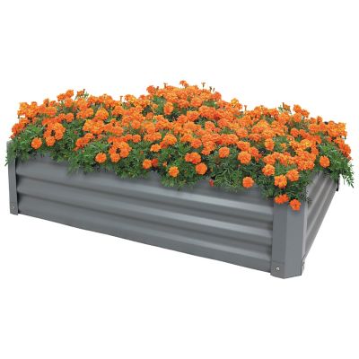 Sunnydaze Decor Raised Garden Bed Rectangle, 47 in., Gray