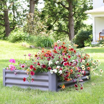 Image showing  Steel Raised Garden Bed, 47 in., Rectangular, Gray
