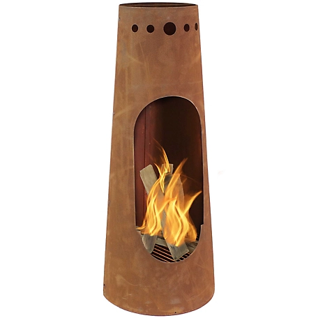 Sunnydaze Decor 50 in. Santa Fe Steel Wood-Burning Rustic Finish Chiminea