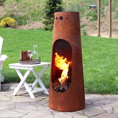 Image showing  50 in. Santa Fe Steel Wood-Burning Rustic Finish Chiminea