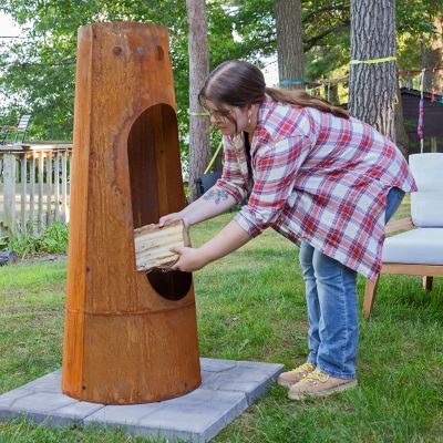 Image showing  50 in. Santa Fe Steel Wood-Burning Rustic Finish Chiminea