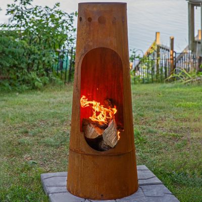 Image showing  50 in. Santa Fe Steel Wood-Burning Rustic Finish Chiminea