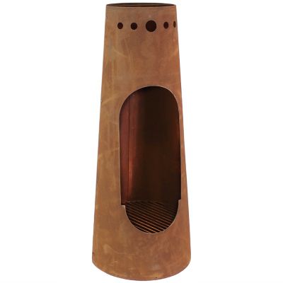 Image showing 7 th Sunnydaze Decor 50 in. Santa Fe Steel Wood-Burning Rustic Finish Chiminea