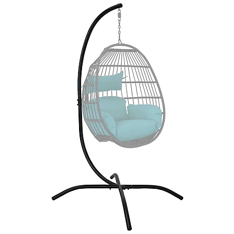 Sunnydaze Decor 81 in. Steel Egg Chair Stand with Curved Leg Base