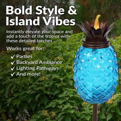 Image showing  Tropical Pineapple Outdoor Torches, 2 pk.