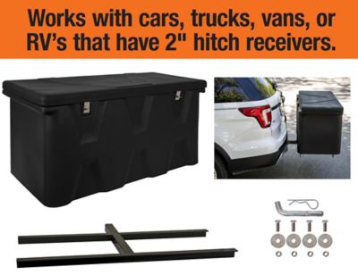 Image showing 10 th Romotech 23 x 26 x 51in. Hitch-Mounted Poly Cargo Carrier