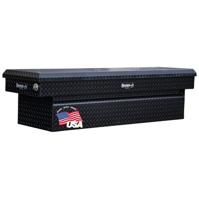 Buyers Products 20 cu. ft. Diamond Tread Aluminum Crossover Truck Tool Box, 18 in. x 27 in. x 71 in., Black