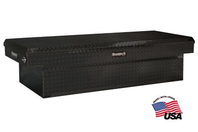 Buyers Products 25.5 cu. ft. Diamond Tread Aluminum Crossover Truck Tool Box, 23 in. x 27 in. x 71 in., Black