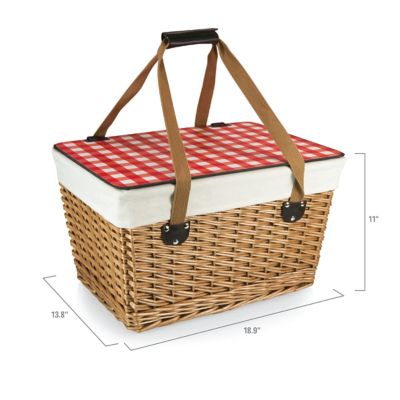 Image showing 5 th Picnic Time Beige Canasta Grande Basket, 18.9 in. x 13.8 in. x 11 in.
