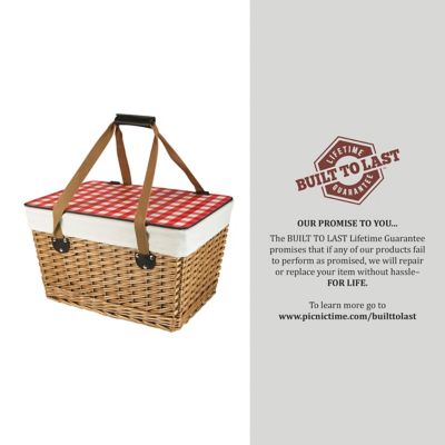 Image showing 6 th Picnic Time Beige Canasta Grande Basket, 18.9 in. x 13.8 in. x 11 in.