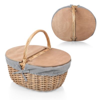 Image showing 2 th Picnic Time Blue Country Basket, 17.5 in. x 13.25 in. x 8.25 in.