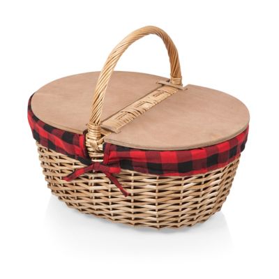 Picnic Time Red Country Basket, 17.5 in. x 13.25 in. x 8.25 in.