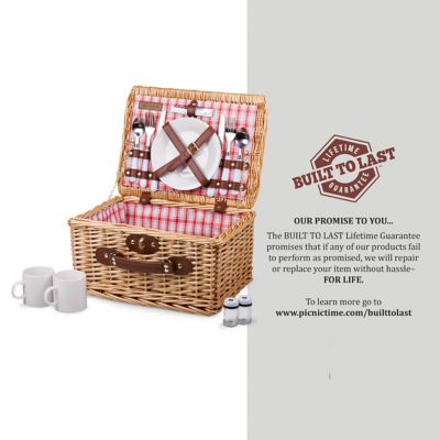 Image showing 6 th Picnic Time Red Catalina Picnic Basket, 14.5 in. x 11.25 in. x 7.875 in.,