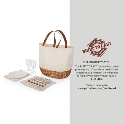 Image showing 5 th Picnic Time Beige Promenade Basket, 11.4 in. x 13.4 in. x 14.75 in.