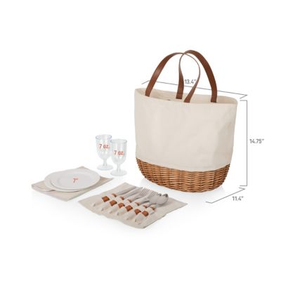 Image showing 6 th Picnic Time Beige Promenade Basket, 11.4 in. x 13.4 in. x 14.75 in.