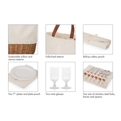 Image showing 7 th Picnic Time Beige Promenade Basket, 11.4 in. x 13.4 in. x 14.75 in.