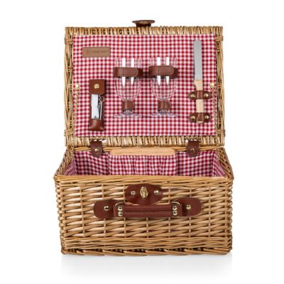 Picnic Time Classic Wine Basket, Red