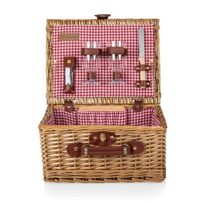 Picnic Time Red Classic Wine Basket, 14.5 in. x 11 in. x 7.5 in.