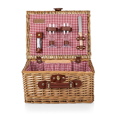 Picnic Time Classic Wine Basket, Red