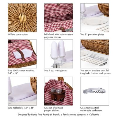 Image showing 6 th Picnic Time Red Barrel Basket, 15 in. x 10 in. x 13 in.