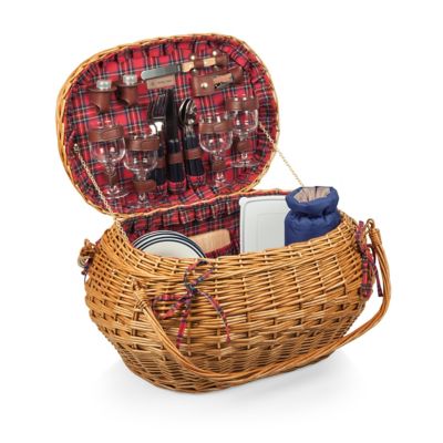 Picnic Time Highlander Basket, Red