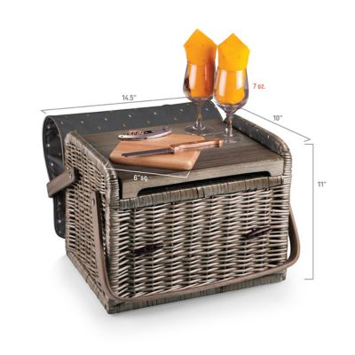 Image showing 5 th Picnic Time Gray Kabrio Basket, 14-1/2 in. x 11 in. x 10 in.