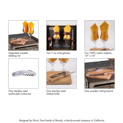 Image showing 6 th Picnic Time Gray Kabrio Basket, 14-1/2 in. x 11 in. x 10 in.