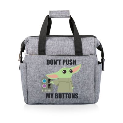 Oniva 12-Can Star Wars Mandalorian Don't Push My Buttons On-the-Go Insulated Lunch Cooler, Gray