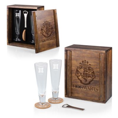Image showing  Warner Bros Harry Potter Beverage Glass Set, Hogwarts, Brown