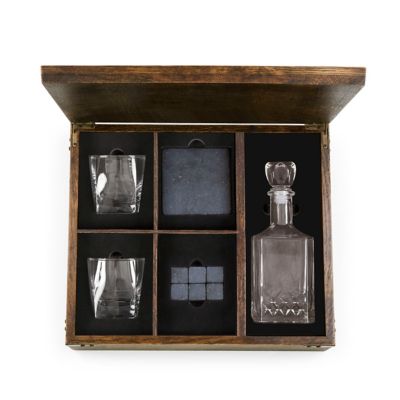 Legacy Whiskey Box with Decanter, Brown