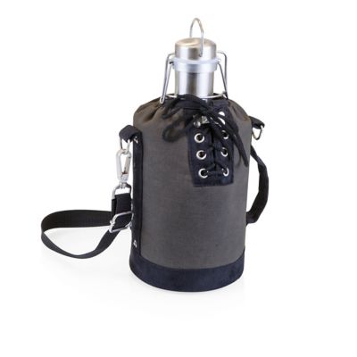 Legacy Growler Tote with Stainless Steel Growler, Gray/ Silver