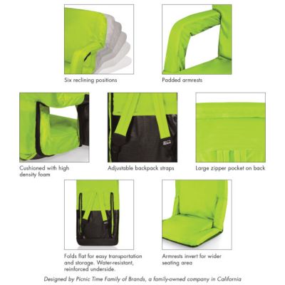Image showing 6 th Oniva Ventura Portable Reclining Stadium Seat