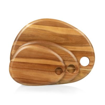 Toscana Pebble Shaped Acacia Serving Board Set, 3 pc.