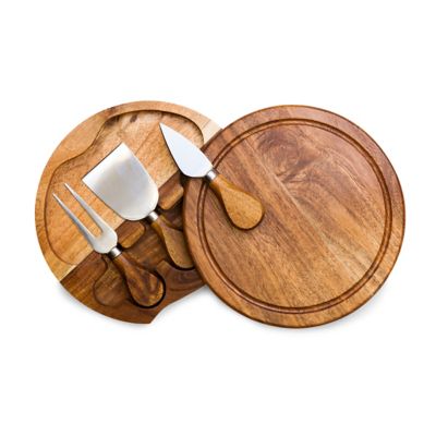 Toscana Acacia Brie Cheese Board and Tools Set