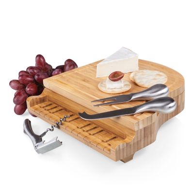 Image showing  9.1 x 9.1 x 2.7in. Piano Cheese Board and Tools Set, 4 pc.