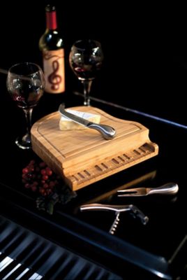 Image showing  9.1 x 9.1 x 2.7in. Piano Cheese Board and Tools Set, 4 pc.