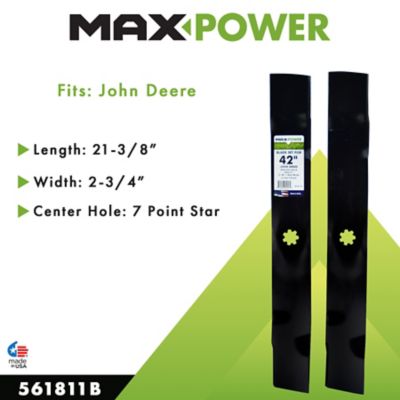 Image showing  42 in. 3-in-1 Lawn Mower Blades for Many John Deere Mowers, Replaces OEM GX22151 and GY20850, 2 pk.