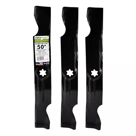 MaxPower 3-Pack 50" Deck Blade for MTD Cub Cadet Troy-Bilt Mowers Replaces OEM 742-04056 942-04056 942-04053 Mower Blades