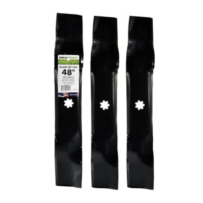 MaxPower 3 Blade Set of 3-N-1 Blades for 48 in. Cut John Deere Mowers, OEM #'s AM137757, AM141035, GY20852, 50-2081, 561812B