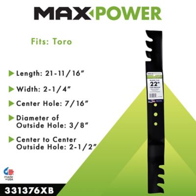 Image showing  22 in. Commercial Mulching Lawn Mower Blade for Toro Recycler Mowers, Replaces OEM 108-9764-03 and 131-4547-03