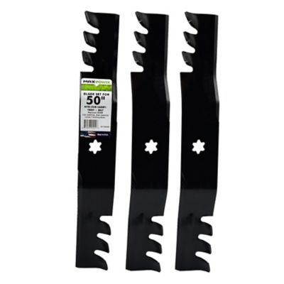 MaxPower 3-Commercial Mulching Blade Set for 50 in. MTD, Cub Cadet, Troy-Bilt Mowers Replaces OEM #s 742-04053A, 742-04053-X