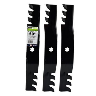 MaxPower 3-Commercial Mulching Blade Set for 50 in. MTD, Cub Cadet, Troy-Bilt Mowers, OEM #s 742-04053A, 742-04053-X, 561545XB