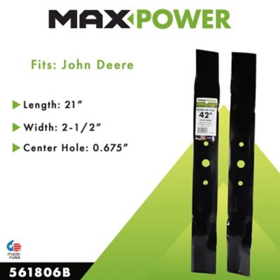 Image showing  42 in. Lawn Mower Blades for Many John Deere Mowers, Replaces OEM GX20249, GX20433 and GY20567, 2-Pack